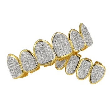 Bling 3A Zirconia CZ ed Mesh Mouth, , как