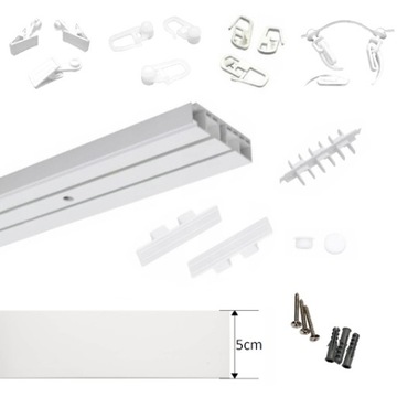 Двойной потолочный карниз из ПВХ с крышкой, потолочный карниз с крышкой 520