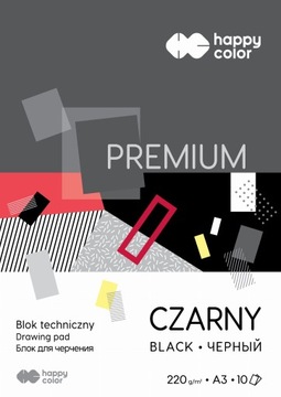 Blok techniczny Happy Color A3 220 g 10 k czarne k