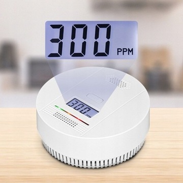 DETEKTOR ALARM CZUJNIK GAZU TLENKU WĘGLA CO, Czadu, wyświetlacz LCD HD 85dB