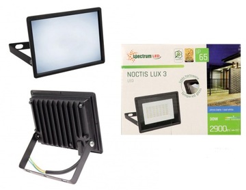 Naświetlacz LED 30W b.zimna 6000K 2900lm NOCTIS LUX czarny IP65 Spectrum