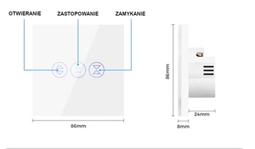 Стеклянный сенсорный переключатель WIFI для рулонных штор, карнизов, белый