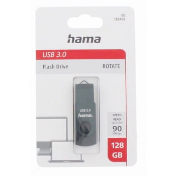 ПОВОРОТНЫЙ НАКОПИТЕЛЬ Hama USB 3.0, 128 ГБ, 90 МБ/с, ФЛЕНДИКЕР