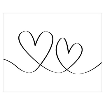 Plakat 50x40 Serce Line Art