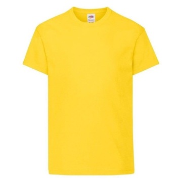 T-shirt dziecięcy Fruit of the loom bawełna ORIGINAL jasnożółty rozmiar 128
