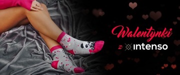 SKARPETKI WALENTYNKOWE INTENSO DAMSKIE NA PREZENT WALENTYNKI PANDA PREMIUM