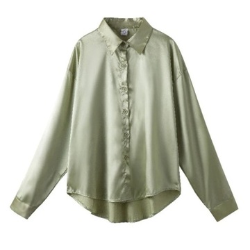 Elegant Silk Women Shirt Satin Long Sleeve Blouse