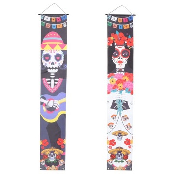 Menlian Front Door Decor Halloweenowy sztandar