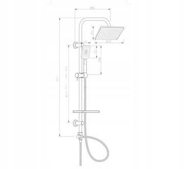 Полка RAIN SHOWER + смеситель для WASHBASIN SHOWER
