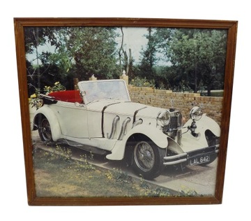 plakat zabytkowe pojazdy 1932 - Mercedes SSK