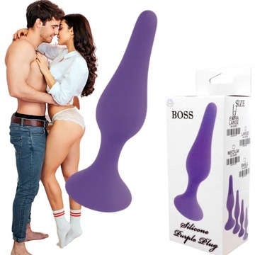 Korek analny silikonowy fioletowy Medium 11cm