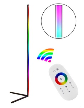 LAMPA PODŁOGOWA NAROŻNA STOJĄCA LED RGB 140CM