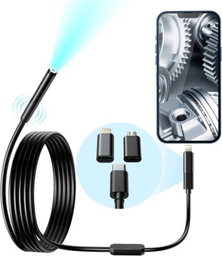 KAMERA INSPEKCYJNA ENDOSKOP DO TELEFONU DUO 2xFULLHD ANDROID IPHONE 3M WIFI