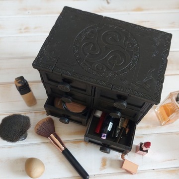 Шкатулка для драгоценностей с выдвижными ящиками, органайзер для деревянных коробок