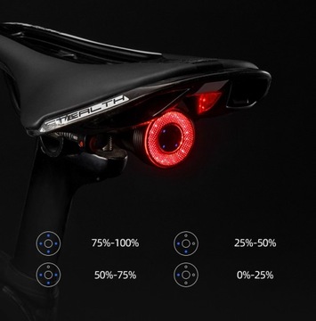 ROCKBROS Q5 USB-C светодиодный задний фонарь для велосипеда 60 лм интеллектуальный стоп-сигнал IPX6