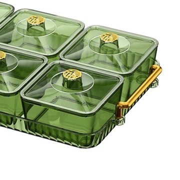 Taca na suszone owoce z pokrywką Ekspozytor Łatwa do uzupełnienia przekąska 6 siatka zielona