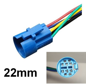 Соединительный кубик Светодиодная кнопка 22 мм Разъем Разъем Гнездо 22