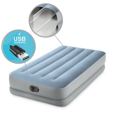 Кровать с надувным матрасом и USB-насосом Intex 64157 Велюр МОДЕЛЬ 2024 г.