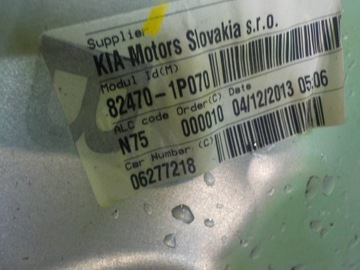 KIA VENGA 1.4 CRDI FACELIFT 14R 5D ZVEDÁK OKNO LEVÝ PŘEDNÍ 82470-1P070