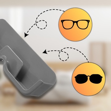 Uchwyt szary półka ścienny na okulary organizer do przechowywania okularów