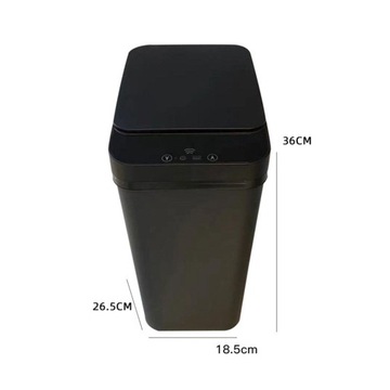 Inteligentny kosz na śmieci łazienkowy 15L Bezdotykowy kosz na śmieci do kuchni Łazienka czarny