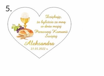 Podziękowanie dla gości, Komunia personalizacja