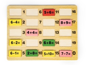 KLOCKI MATEMATYCZNE Z TABLICĄ DOMINO EDUKACYJNE