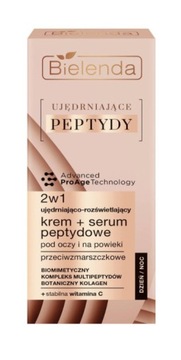 BIELENDA UJĘDRNIAJĄCE PEPTYDY KREM 50ml 2w1 POD OCZY 15ml