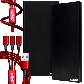 POWER BANK 20000 KABEL 3w1 DO KAŻDEGO TELEFONU 5V
