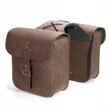 PARA SAKWY TORBY BOCZNE MOTOCYKLOWE SKÓRZANE 29cm