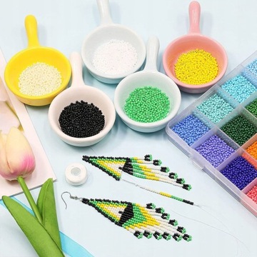 Zestaw Koralików do Robienia Bransoletek 3mm 12000