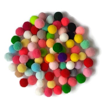 POMPONY zest 80 szt motoryka mała mix kolorów 2 cm