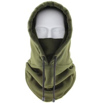 Wiatroodporna czapka unisex z kominiarką ze sznurkiem