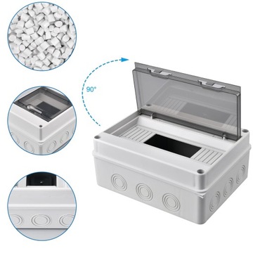 РАСПРЕДЕЛИТЕЛЬНАЯ КОРОБКА НАВЕРХНЕГО МОНТАЖА 12-МОДУЛЬНАЯ КОРОБКА ПРЕДОХРАНИТЕЛЕЙ IP65