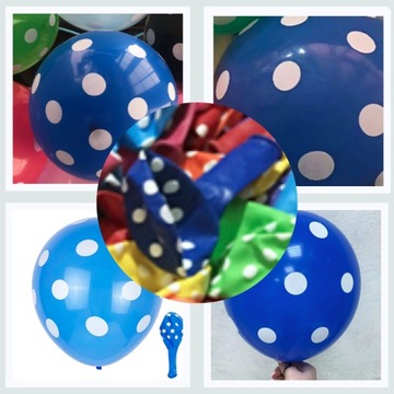 СИНИЕ ШАРЫ 100 ШТ. ШАРИКИ С БЕЛЫМИ ТОЧКАМИ НА ДЕНЬ РОЖДЕНИЯ КРЕЩЕНИЕ