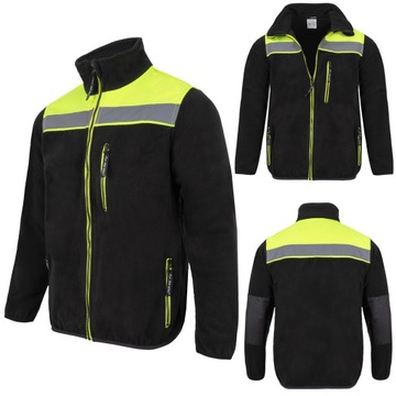 BLUZA POLAR CZARNA ODBLASKOWA REDBERG V-STORM XXL