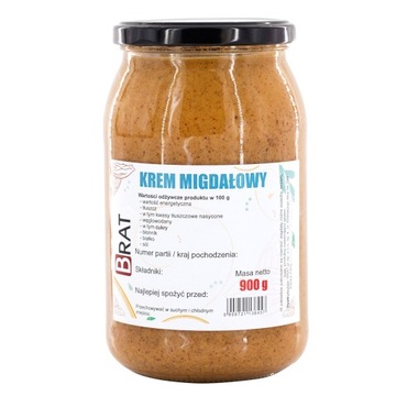 KREM Z MIGDAŁÓW 900g Masło orzechowe migdałowe