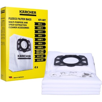 WORKI DO ODKURZACZA WD KWD 4 5 6 ZESTAW 4SZT. FILTRACYJNE FIZELINOWE KFI487
