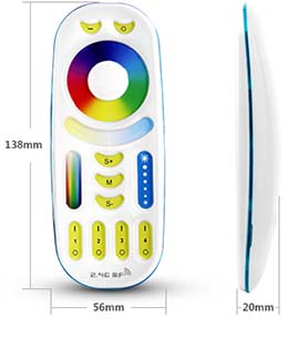 СВЕТОДИОДНЫЙ ПУЛЬТ ДИСТАНЦИОННОГО УПРАВЛЕНИЯ 4 ЗОНЫ RGB+CCT MILIGHT FUT092 БЕЛЫЙ
