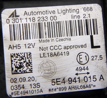 Фара Skoda Octavia левая 5E4941015A