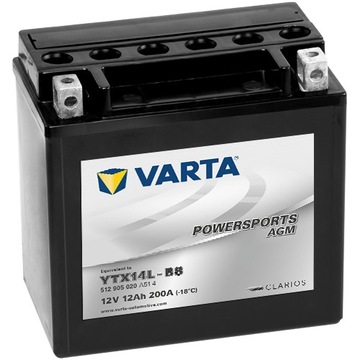 Akumulator motocyklowy Varta YTX14L-BS 12Ah 200A