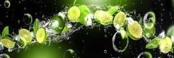 NAKLEJKI DO KUCHNI ŚCIANĘ limonki woda LAMINAT