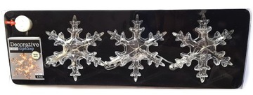 Lampki dekoracyjne PŁATKI ŚNIEGU 12cm 3szt 21LED
