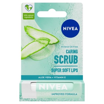 NIVEA Peeling do ust w pomadce z aloesem - pielęgnujący wygładzający 4,8g