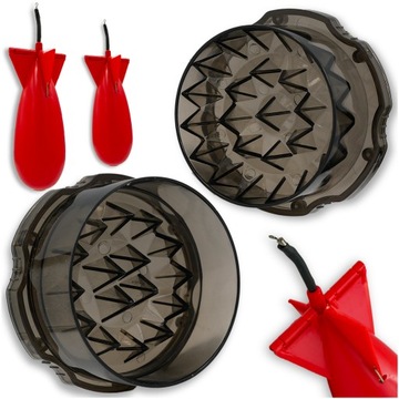 ZESTAW WĘDKARSKI DO NĘCENIA 2X RAKIETA SPOMB 16CM 19 CM KRUSZARKA DO KULEK