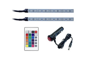 Oświetlenie WNĘTRZA auta RGB samochodu LED 2x12LED