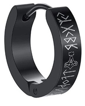 Nordycki Kolczyk do Ucha Viking HUGGIE Okrągły Ze Stali Punk Gothic