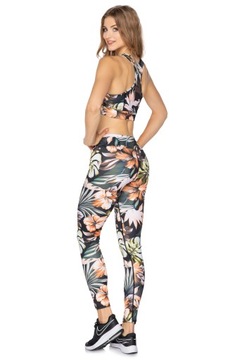 LEGGINSY SPORTOWE FITNESS JOGA LIŚCIE SM01 XL