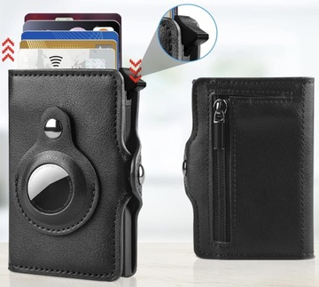 МУЖСКОЙ КОЖАНЫЙ КОШЕЛЕК ДЛЯ ВИЗИТНИЦ С AIRTAG SLIM СОВРЕМЕННАЯ ЗАЩИТА