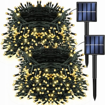 GIRLANDA LAMPKI SOLARNE OGRODOWE NA BALKON 100LED